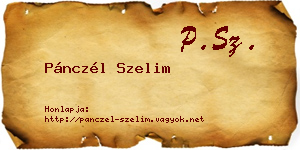 Pánczél Szelim névjegykártya